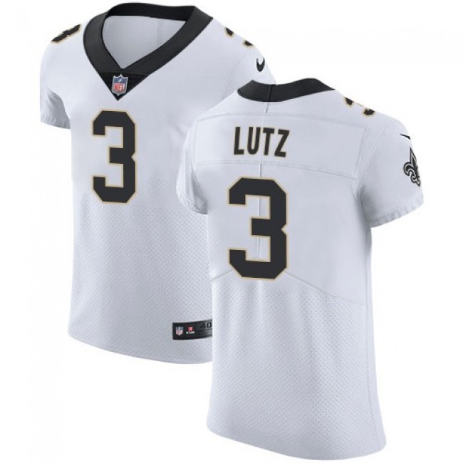 Nike Saints #3 Wil Lutz White Men's Stitched NFL Vapor Untouchable Elite Jersey