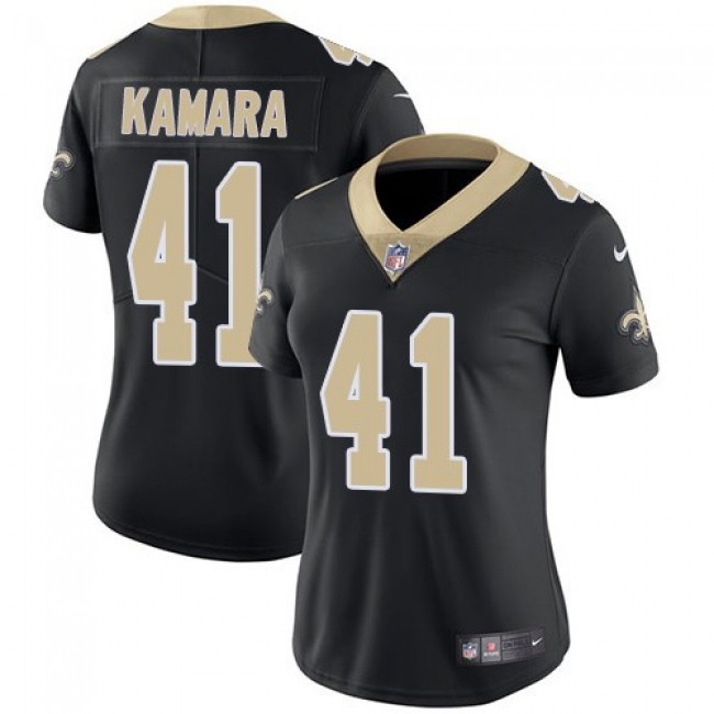Women's Saints #41 Alvin Kamara Black Team Color Stitched NFL Vapor Untouchable Limited Jersey