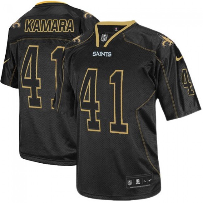 Nike Saints #41 Alvin Kamara Lights Out Black Men's Stitched NFL Elite Jersey