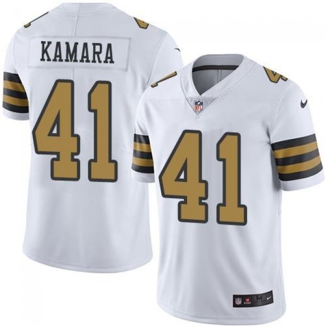 New Orleans Saints #41 Alvin Kamara White Youth Stitched NFL Limited Rush Jersey