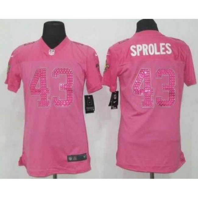 Women's Saints #43 Darren Sproles Pink Sweetheart Stitched NFL Elite Jersey