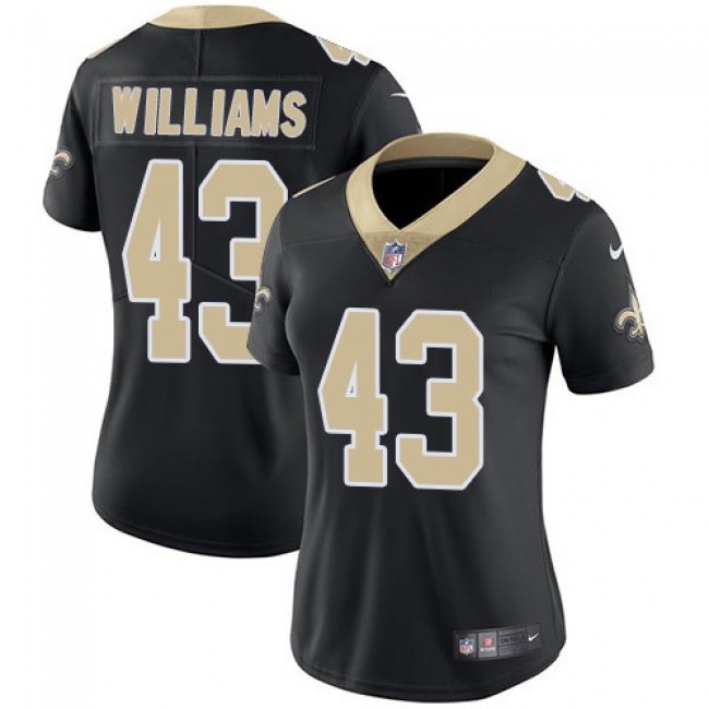 Women's Saints #43 Marcus Williams Black Team Color Stitched NFL Vapor Untouchable Limited Jersey