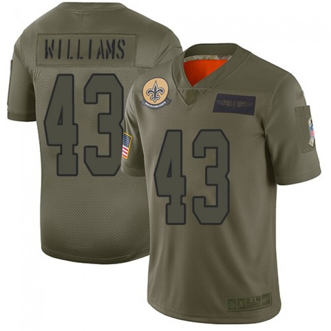 Nike Saints #43 Marcus Williams Camo Men's Stitched NFL Limited 2019 Salute To Service Jersey