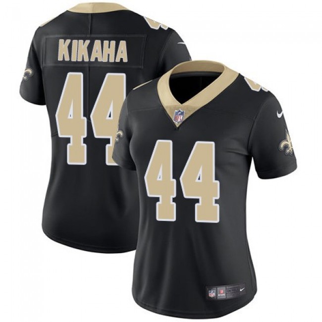 Women's Saints #44 Hau'oli Kikaha Black Team Color Stitched NFL Vapor Untouchable Limited Jersey