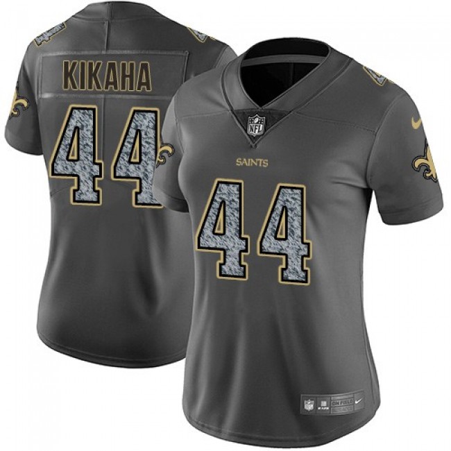 Women's Saints #44 Hau'oli Kikaha Gray Static Stitched NFL Vapor Untouchable Limited Jersey