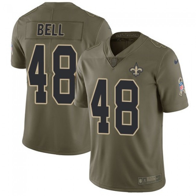 New Orleans Saints #48 Vonn Bell Olive Youth Stitched NFL Limited 2017 Salute to Service Jersey