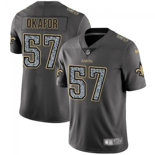 New Orleans Saints #57 Alex Okafor Gray Static Youth Stitched NFL Vapor Untouchable Limited Jersey