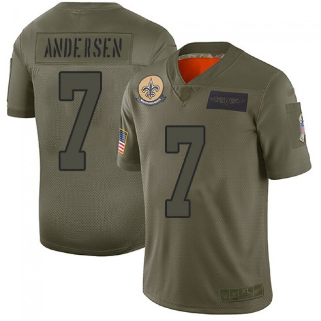 Nike Saints #7 Morten Andersen Camo Men's Stitched NFL Limited 2019 Salute To Service Jersey