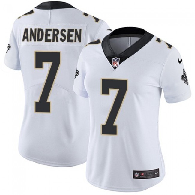 Women's Saints #7 Morten Andersen White Stitched NFL Vapor Untouchable Limited Jersey