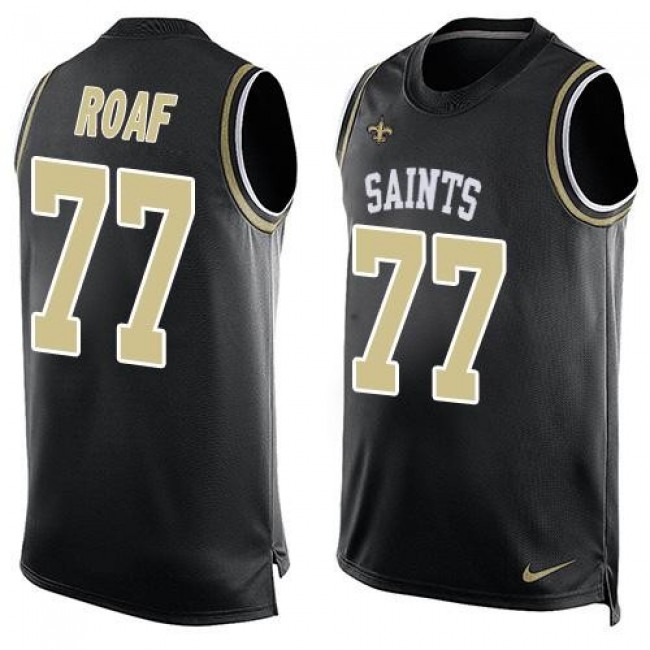 Nike Saints #77 Willie Roaf Black Team Color Men's Stitched NFL Limited Tank Top Jersey