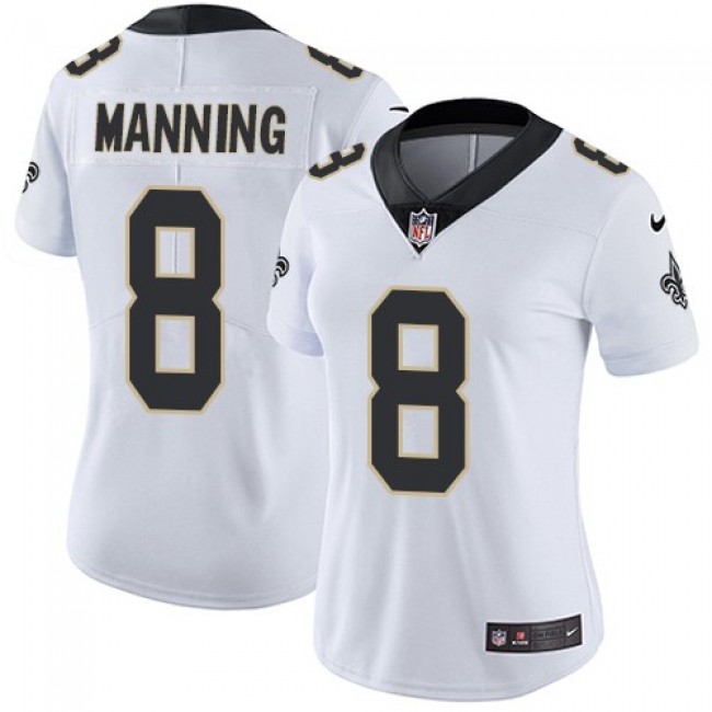 Women's Saints #8 Archie Manning White Stitched NFL Vapor Untouchable Limited Jersey
