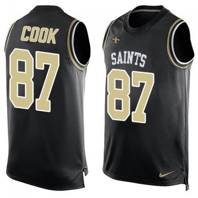 Nike Saints #87 Jared Cook Black Team Color Men's Stitched NFL Limited Tank Top Jersey
