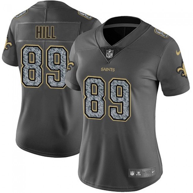 Women's Saints #89 Josh Hill Olive Stitched NFL Limited 2017 Salute to Service Jersey