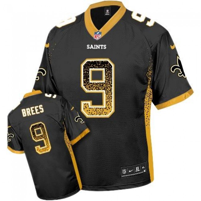 New Orleans Saints #9 Drew Brees Black Team Color Youth Stitched NFL Elite Drift Fashion Jersey