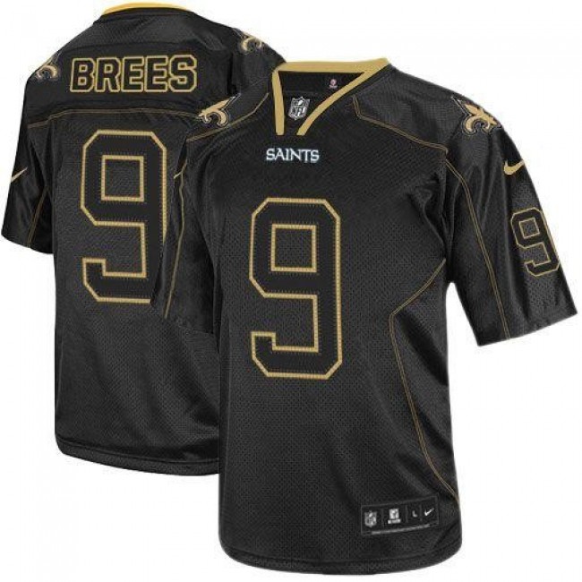 New Orleans Saints #9 Drew Brees Lights Out Black Youth Stitched NFL Elite Jersey