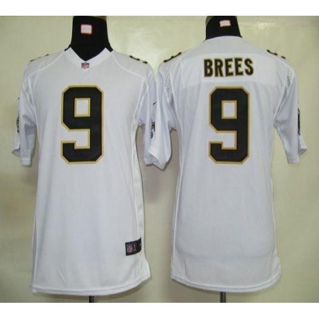 New Orleans Saints #9 Drew Brees White Youth Stitched NFL Elite Jersey
