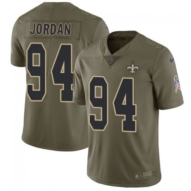 Nike Saints #94 Cameron Jordan Olive Men's Stitched NFL Limited 2017 Salute To Service Jersey