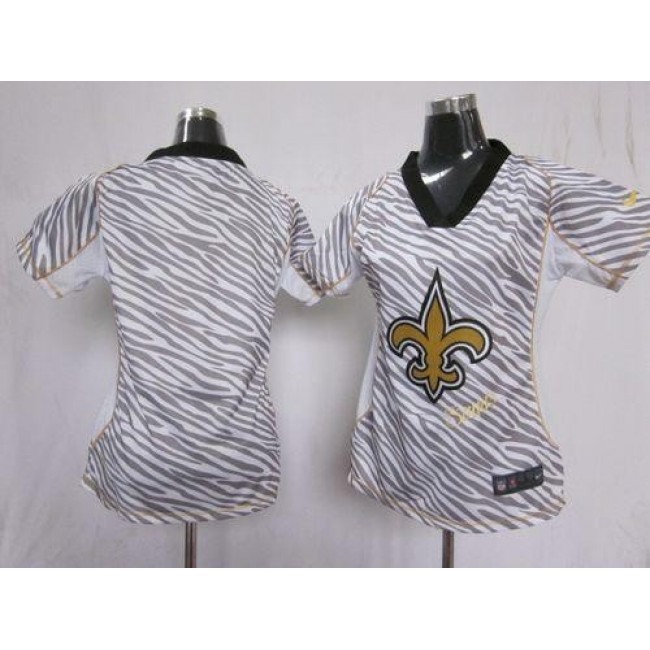 Women's Saints Blank Zebra Stitched NFL Elite Jersey