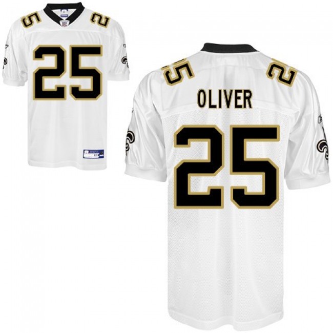 Saints #25 Paul Oliver White Stitched NFL Jersey