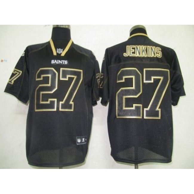 Saints #27 Malcolm Jenkins Lights Out Black Stitched NFL Jersey