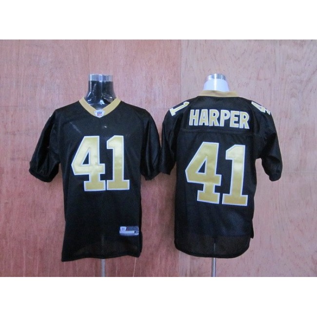 Saints #41 Roman Harper Black Stitched Throwback NFL Jersey