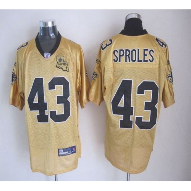 Saints #43 Darren Sproles Gold Stitched NFL Jersey