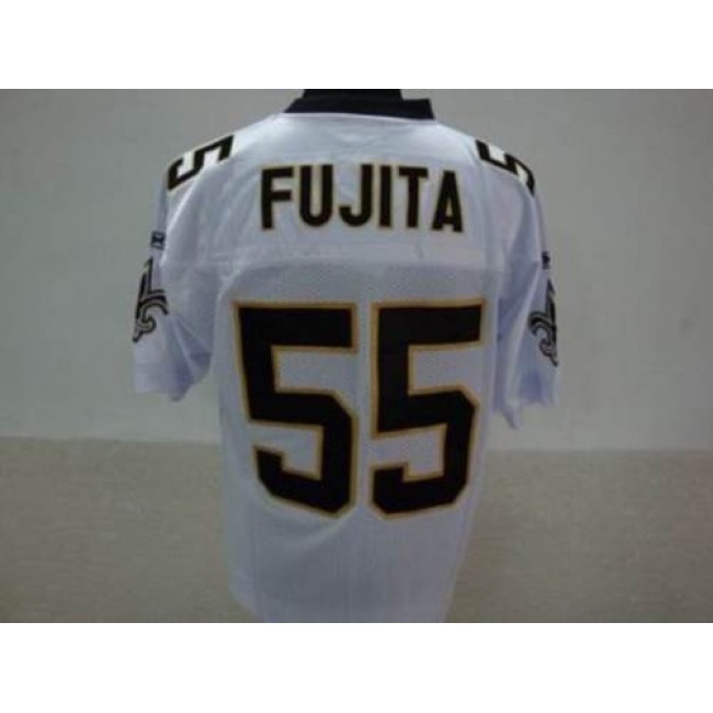 Saints #55 Scott Fujita White Stitched NFL Jersey