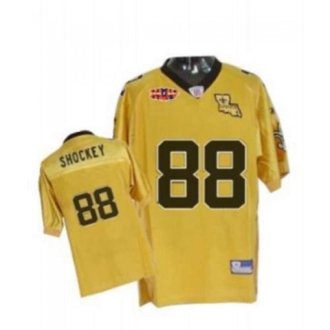 Saints #88 Jeremy Shockey Gold With Super Bowl Patch Stitched NFL Jersey