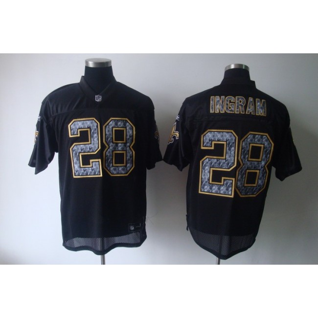 Sideline Black United Saints #28 Mark Ingram Black Stitched NFL Jersey