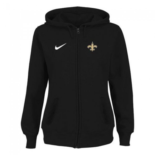 Women's New Orleans Saints Stadium Rally Full Zip Hoodie Black Jersey