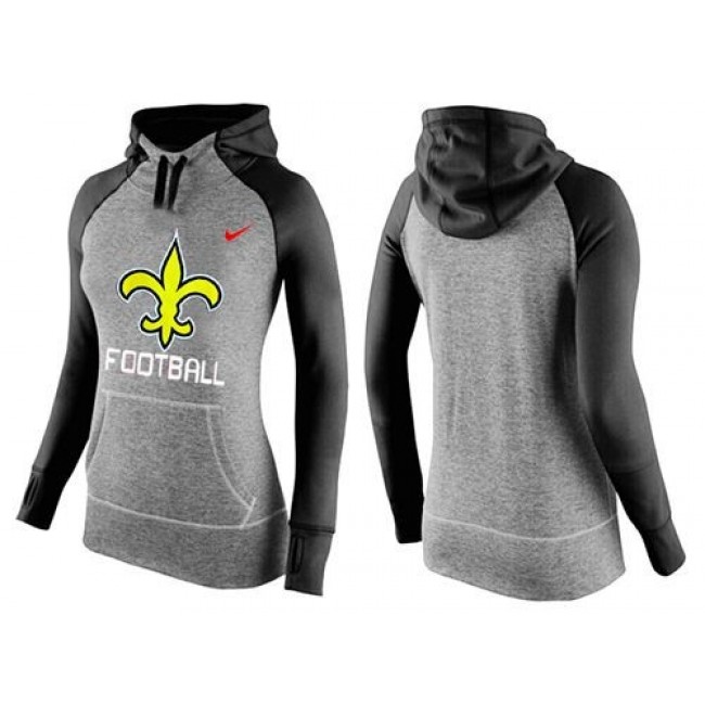 Women's New Orleans Saints Hoodie Grey Black-1 Jersey