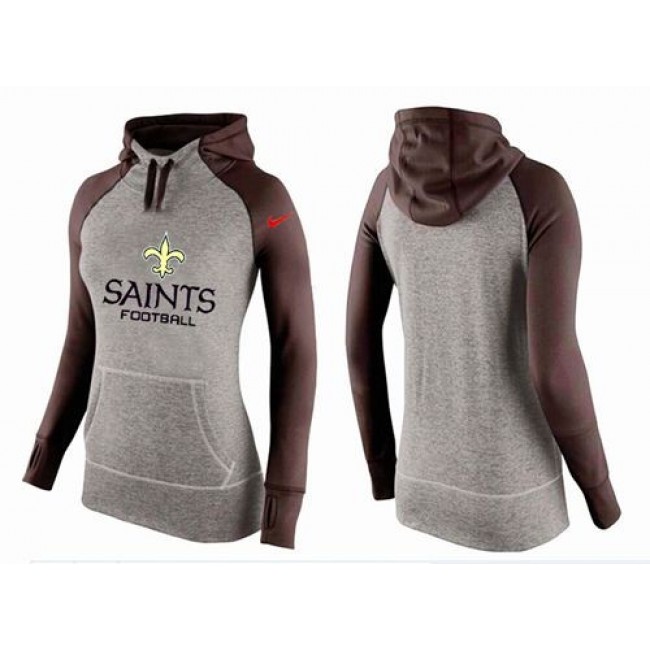 Women's New Orleans Saints Hoodie Grey Brown Jersey