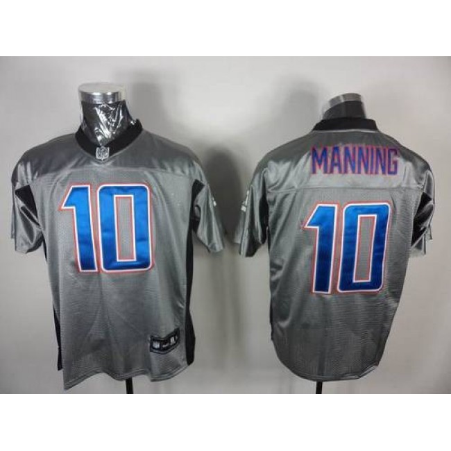 Giants #10 Eli Manning Grey Shadow Stitched NFL Jersey