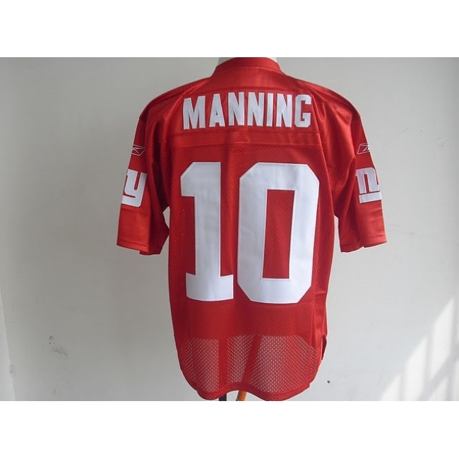 Giants #10 Eli Manning Red QB Practice Stitched NFL Jersey