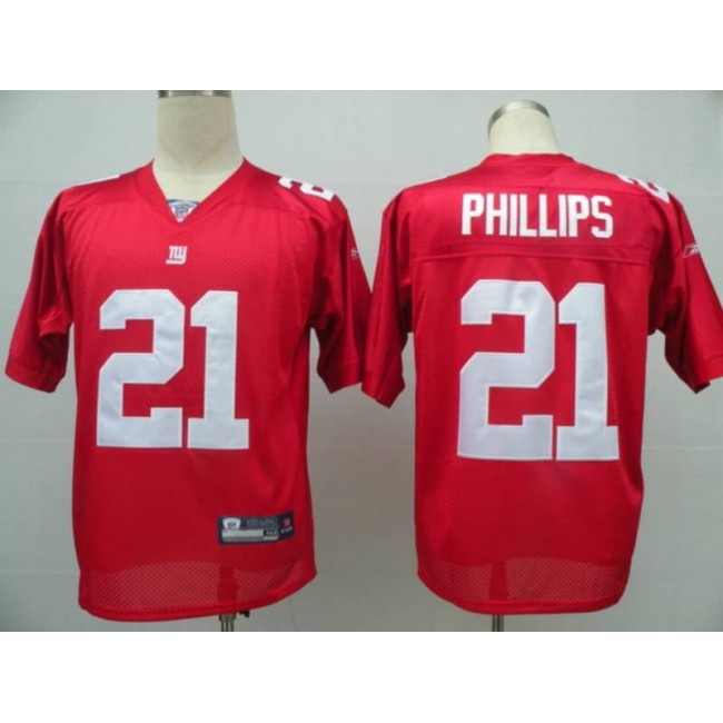 Giants #21 Kenny Phillips Red Stitched NFL Jersey