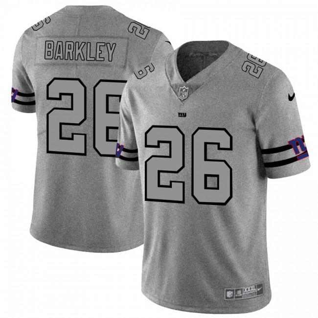 New York Giants #26 Saquon Barkley Men's Nike Gray Gridiron II Vapor Untouchable Limited NFL Jersey