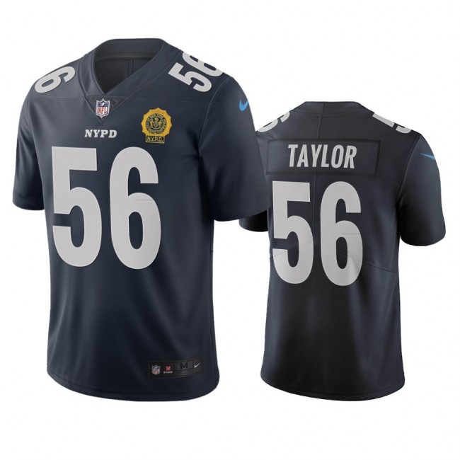 New York Giants #56 Lawrence Taylor Navy Vapor Limited City Edition NFL Jersey