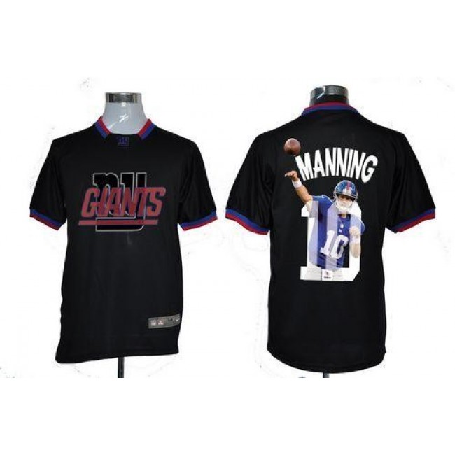 Nike Giants #10 Eli Manning Black Men's NFL Game All Star Fashion Jersey