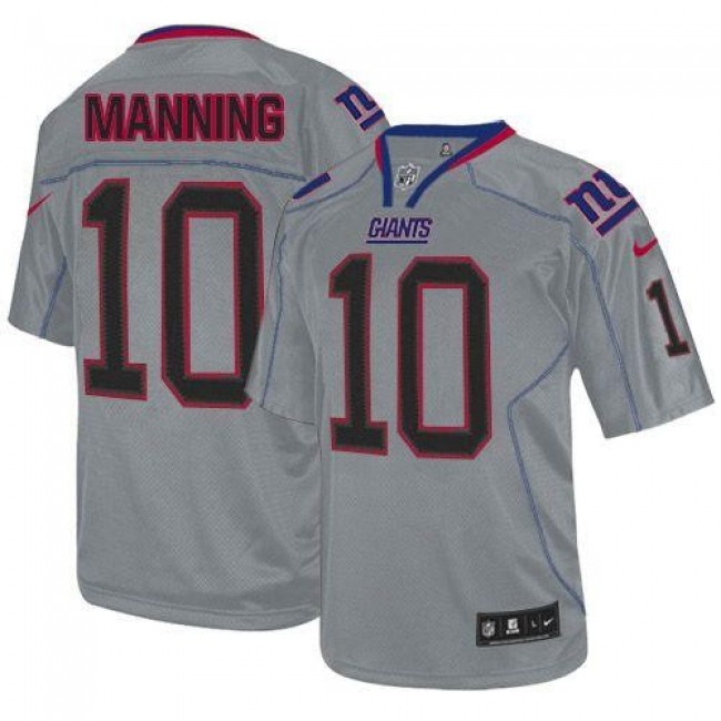 New York Giants #10 Eli Manning Lights Out Grey Youth Stitched NFL Elite Jersey