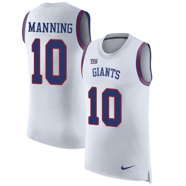 Nike Giants #10 Eli Manning White Men's Stitched NFL Limited Rush Tank Top Jersey