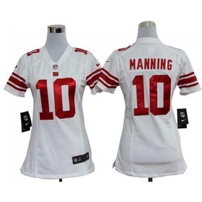 Women's Giants #10 Eli Manning White Stitched NFL Elite Jersey