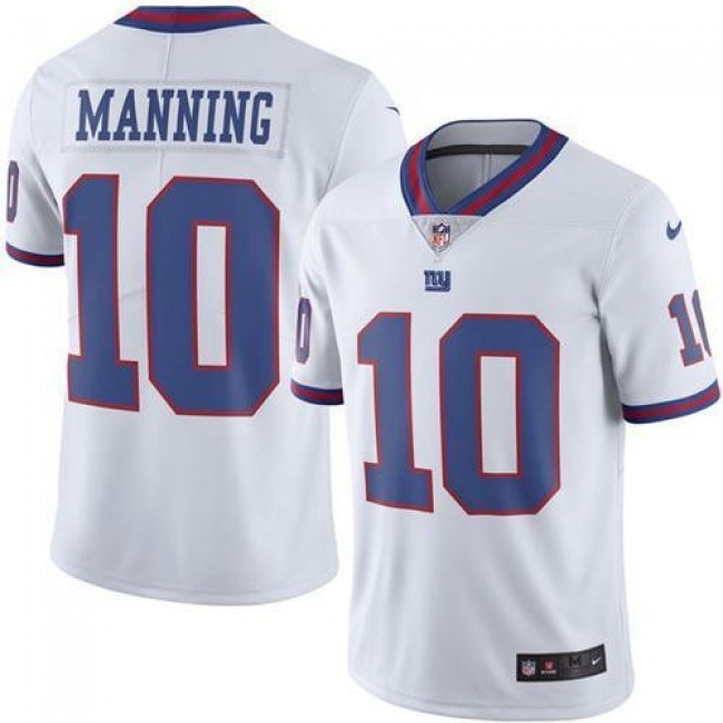 New York Giants #10 Eli Manning White Youth Stitched NFL Limited Rush Jersey
