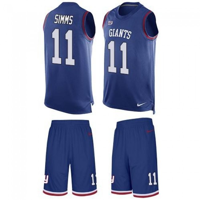 Nike Giants #11 Phil Simms Royal Blue Team Color Men's Stitched NFL Limited Tank Top Suit Jersey