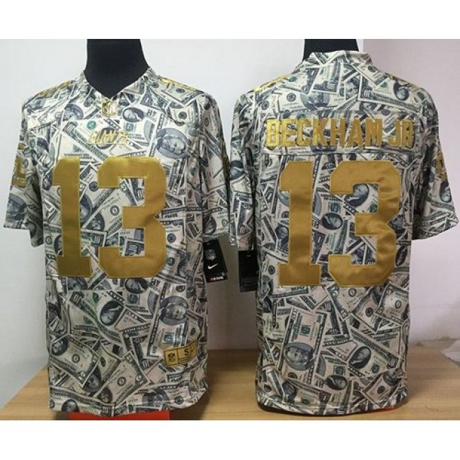 Nike Giants #13 Odell Beckham Jr Dollar Fashion Men's Stitched NFL Elite Jersey
