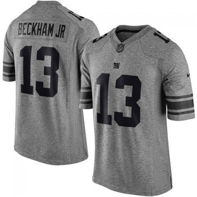 Nike Giants #13 Odell Beckham Jr Gray Men's Stitched NFL Limited Gridiron Gray Jersey