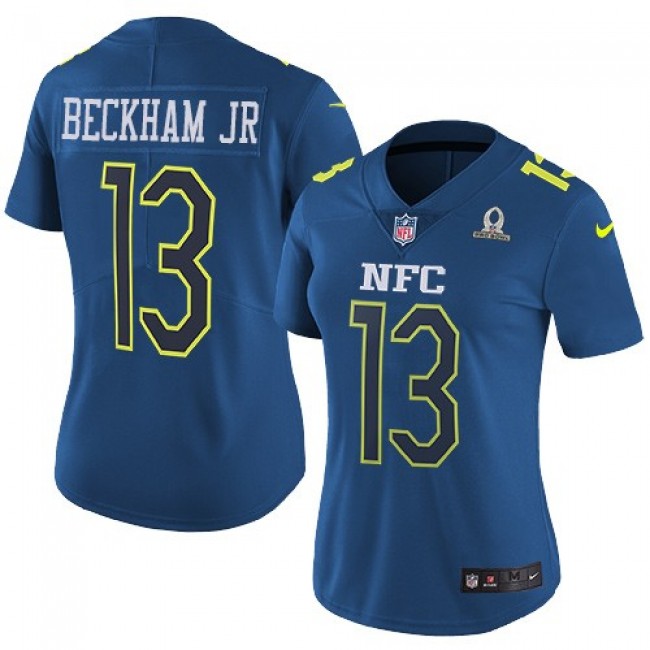 Women's Giants #13 Odell Beckham Jr Navy Stitched NFL Limited NFC 2017 Pro Bowl Jersey