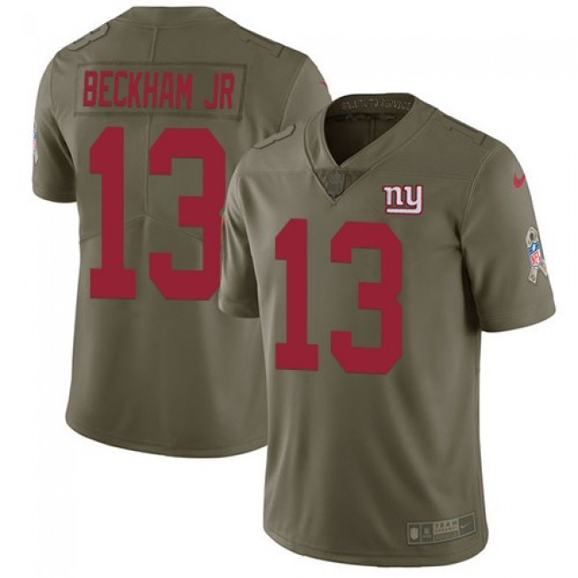 Nike Giants #13 Odell Beckham Jr Olive Men's Stitched NFL Limited 2017 Salute to Service Jersey
