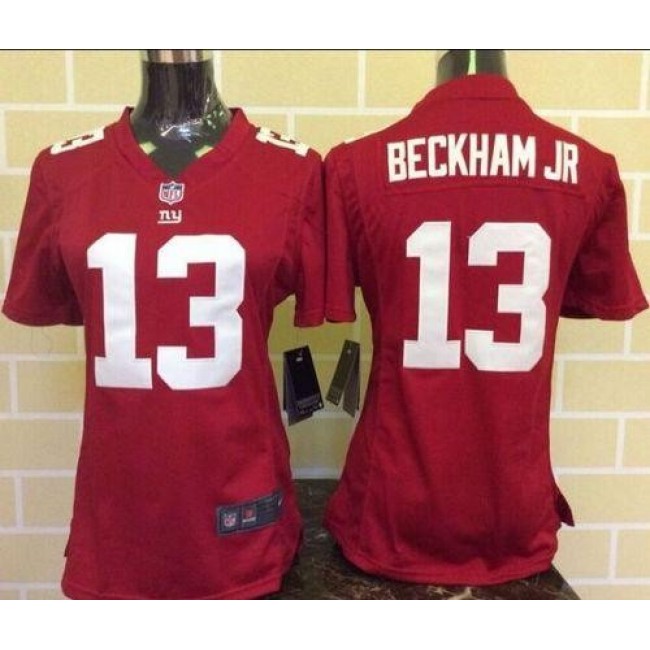 Women's Giants #13 Odell Beckham Jr Red Alternate Stitched NFL Elite Jersey