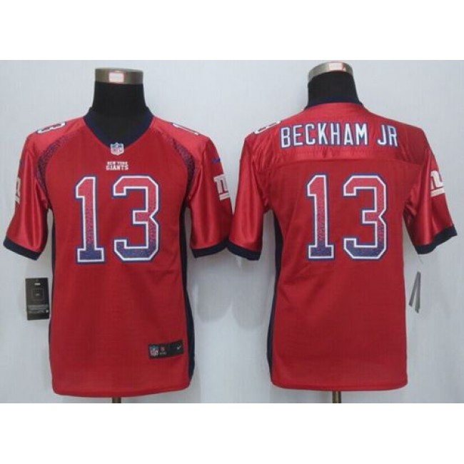 New York Giants #13 Odell Beckham Jr Red Alternate Youth Stitched NFL Elite Drift Fashion Jersey