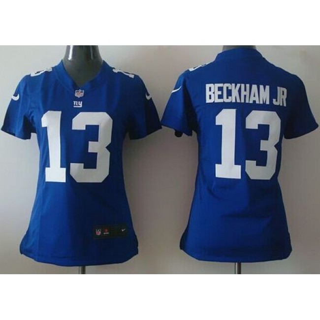 Women's Giants #13 Odell Beckham Jr Royal Blue Team Color Stitched NFL Elite Jersey